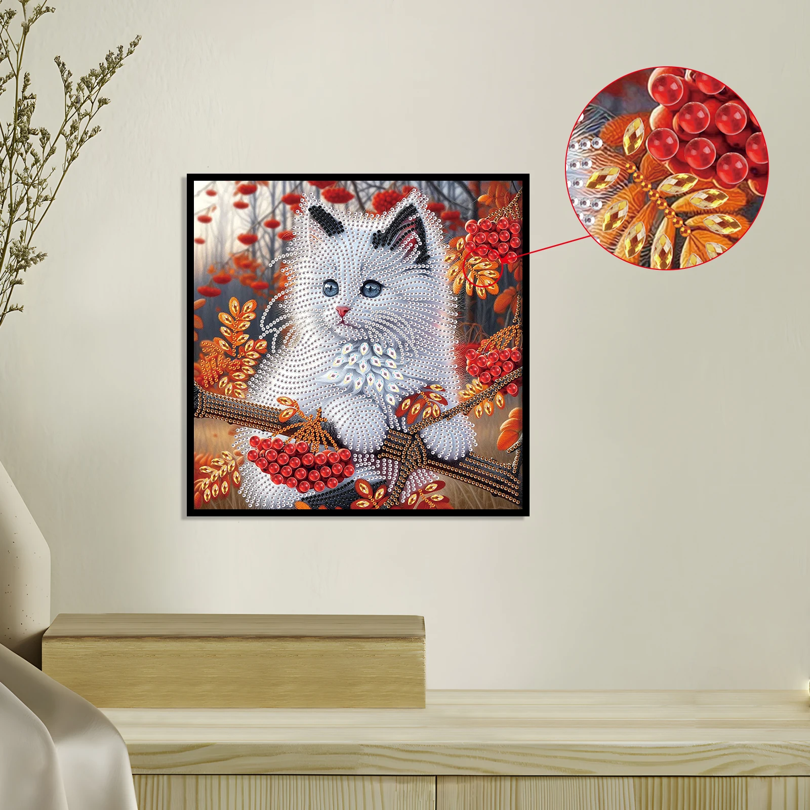 Cat Special Shape Diamond Art Painting Kit for Adult Beginner,Crystal Diamond Special Shape Kit for Home Wall Decoration Gift view 4