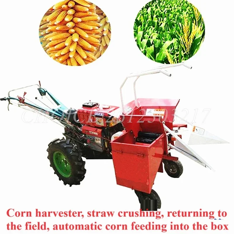 Agricultural Small Walking Tractor Corn Maize Reaper Picker Cutter Machines Used Harvest Corn Maize Corn Cutting Machine