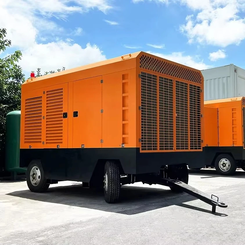 200 Psi Portable Diesel Powered Air Compressor Price 350 Cfm 375 Cfm For Pneumatic Hammers Breakers Jack Hammer