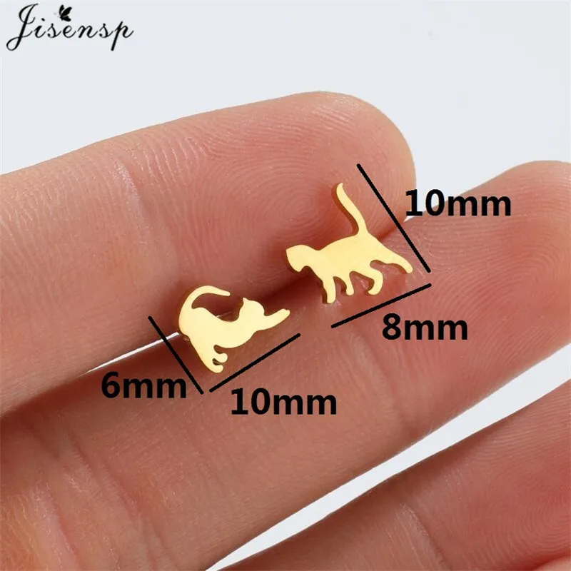 Trendy Jewelry Small Animal Earrings for Women Minimalist Cat Dog Studs Cute Rabbit Owl Koala Lion Earring Ear Piercing Gift