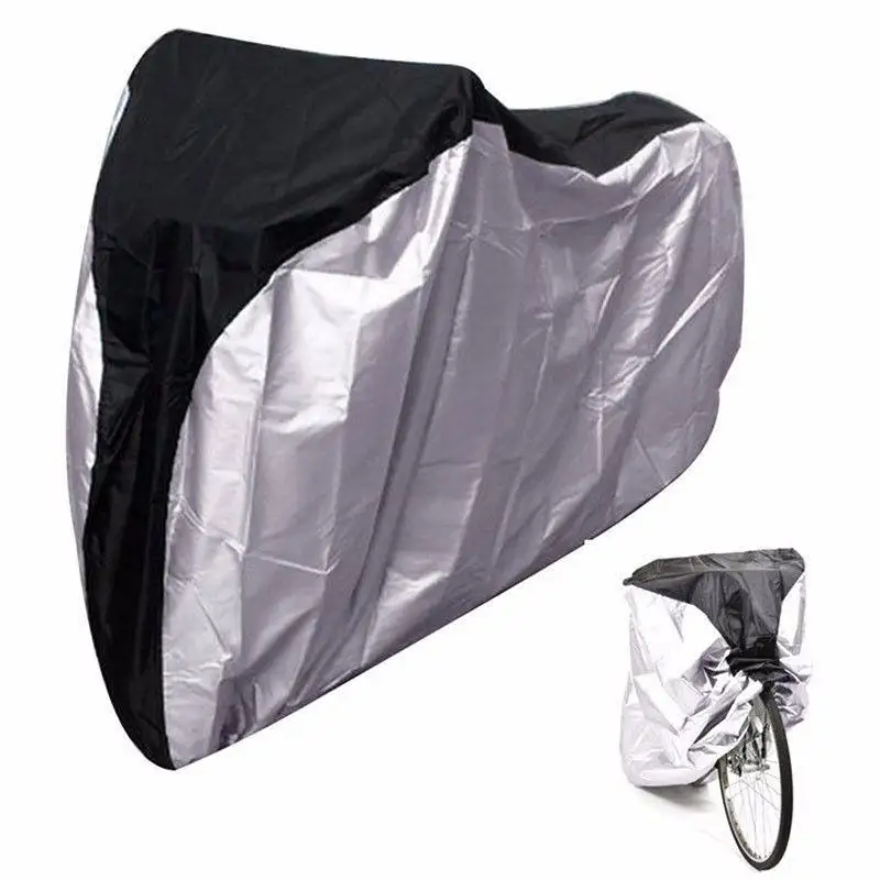 

Waterproof Bycicle Cover Xl Black Center Silver Periphery Outdoor Dustproof Lockhole Mountain Road Bike Protector Lightweight Uv