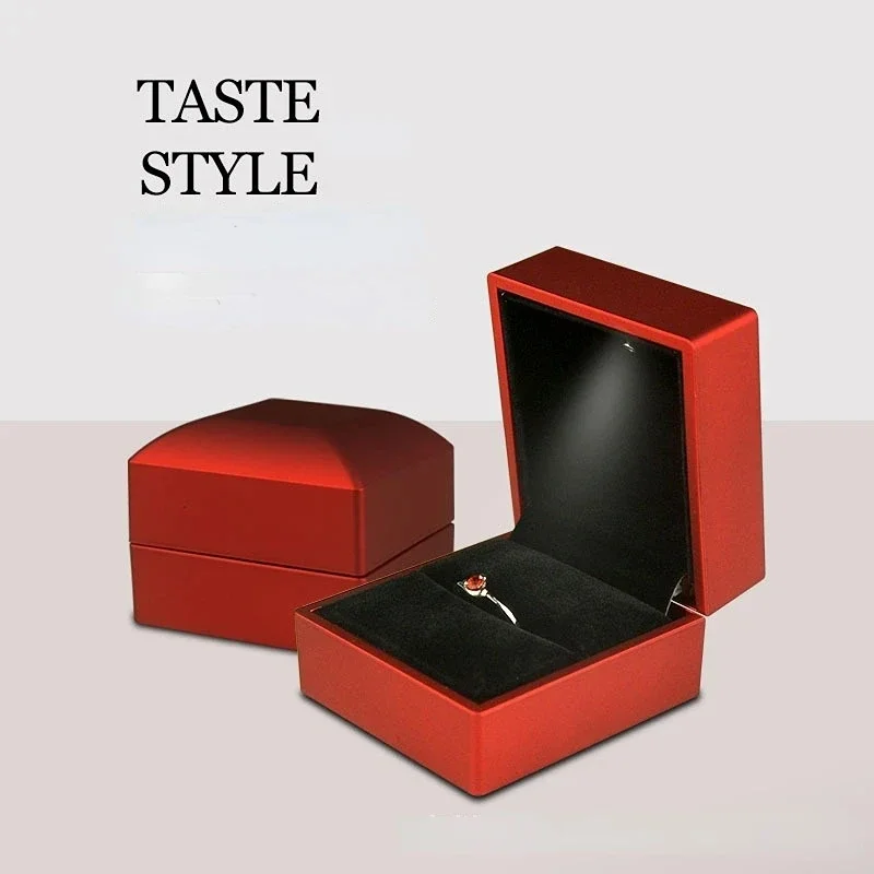 Jewelry Case LED Ring Box for Wedding Ring Engagement Ring Box Gift Case Packaging Show Boxes with Light Storage Cases