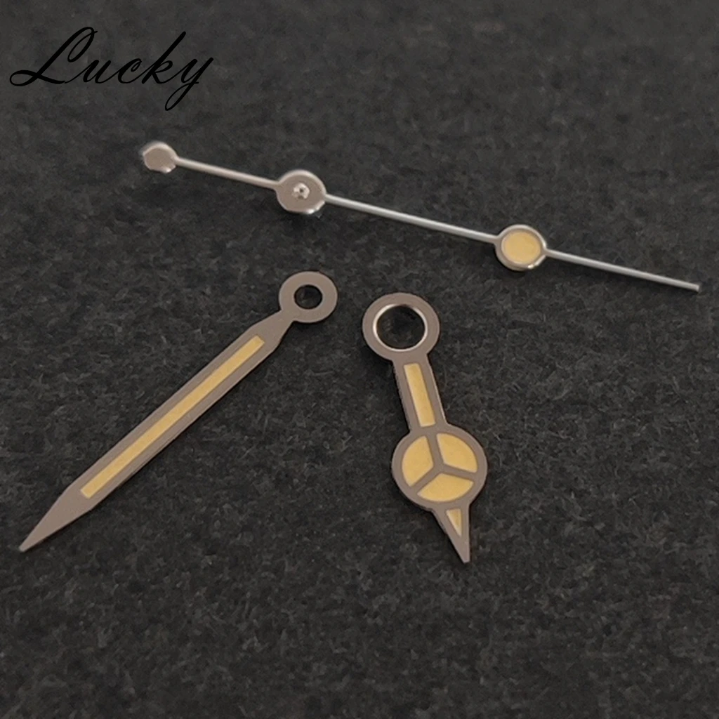 High Quality Retro NH35 Silver Orange Hands Green Luminous Watch Hands Fit NH35/NH36/4R/7S Movement Watches Pointers image 4