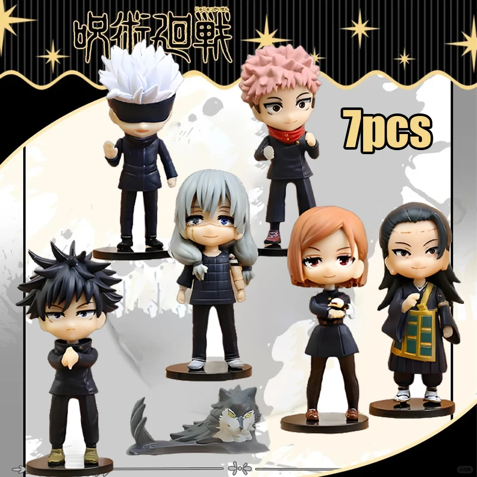 

7 Pcs/Pack Q Posket Jujutsu Kaisen 9cm Figure Satoru Gojo Itadori Yuji Geto Suguru Nobara Megumi Collection Character Ornaments