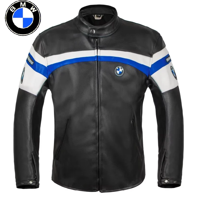 

2025 New BMW Motorcycle Jacket Leather Motocross Jacket Winter Windproof Racing Suit Wear-resistant Body Armor Moto Clothing