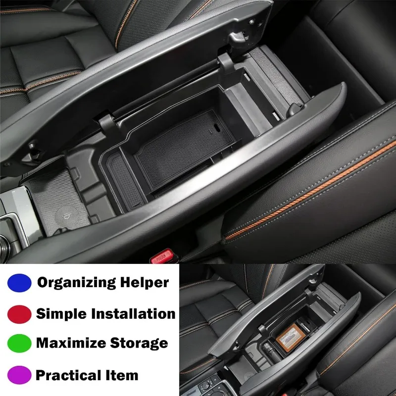 Mittelkonsolen-Organizer-Tablett, kompatibel mit CX50 2023 2024 2025 Mazda CX-50 Zubehör, Konsolenablage mit sekundärer Aufbewahrung