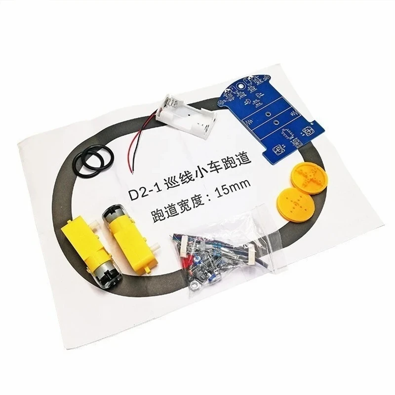 Imagem -03 - Diy Intelligent Tracking Car Kit D21 Line Patrol Car Parts Tecnologia de Produção Eletrônica Produção