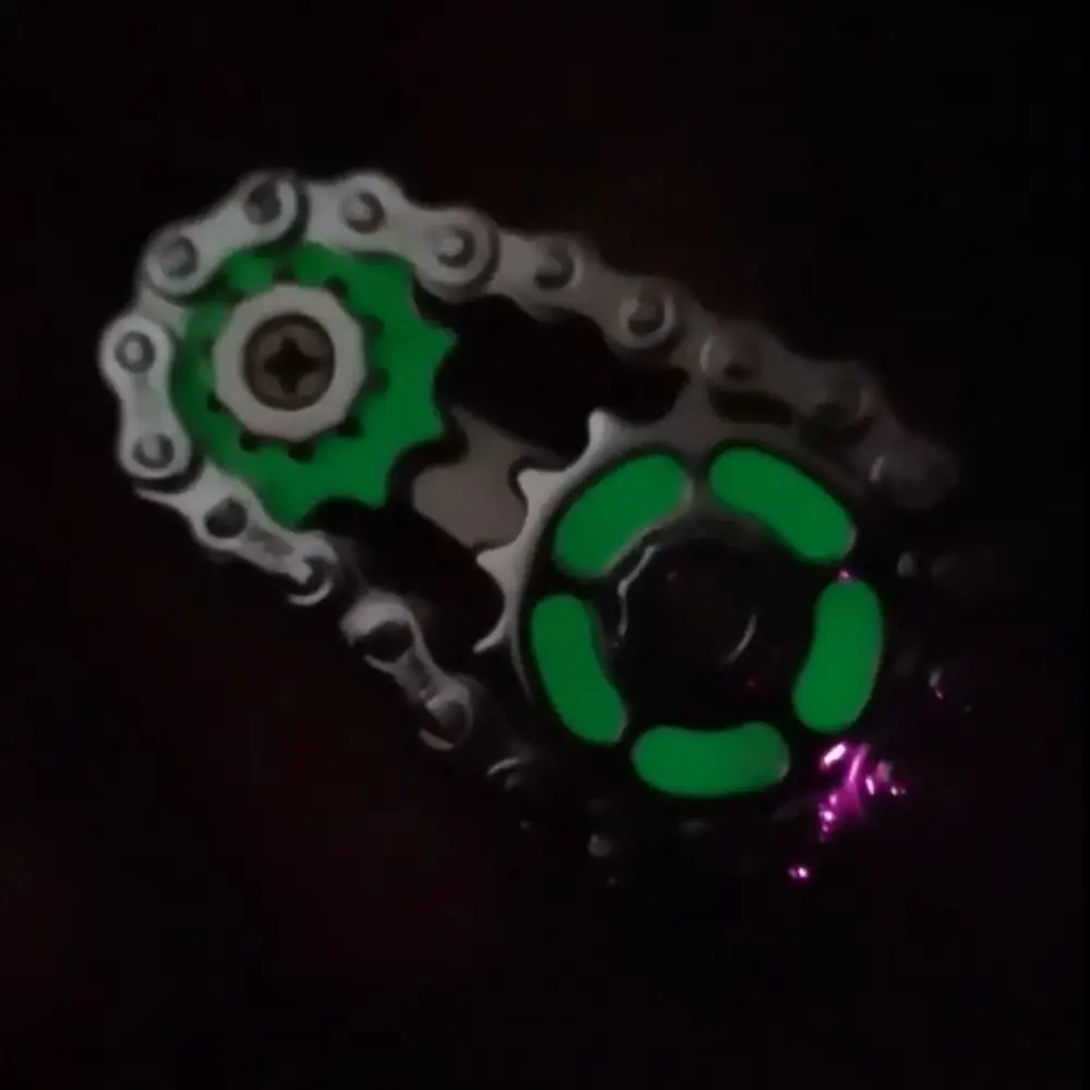 Gyroscope Luminous Fidget Spinner Metal Chains Gear Hand Spinner Chain Gear Trendy Creative Wheel Gear Chain Gyroscope Adult