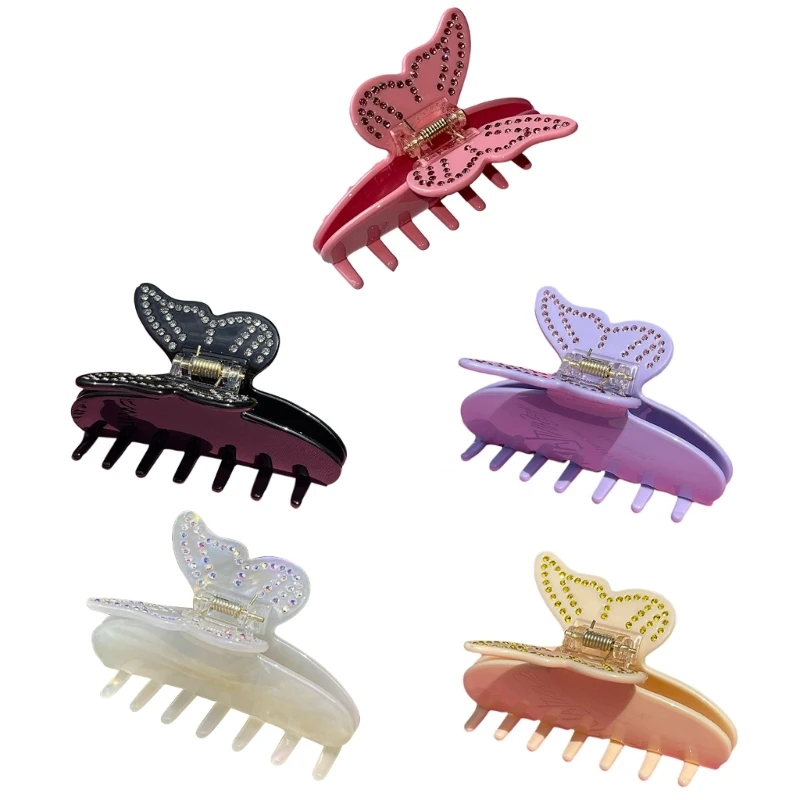 Hair Claw Clip for Butterfly for Rhinestone Banana Clip Jaw Hair Clamp Banana Barrette Fashion Women Girl Hair Dropship