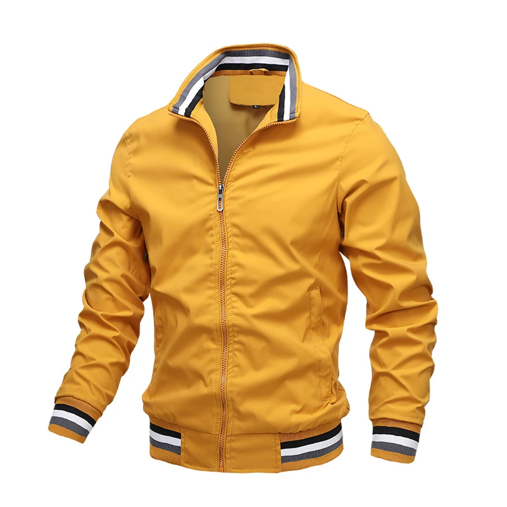 Chaqueta cortavientos informal blanca para hombre, abrigo deportivo impermeable para exteriores, ropa Bomber para primavera y verano