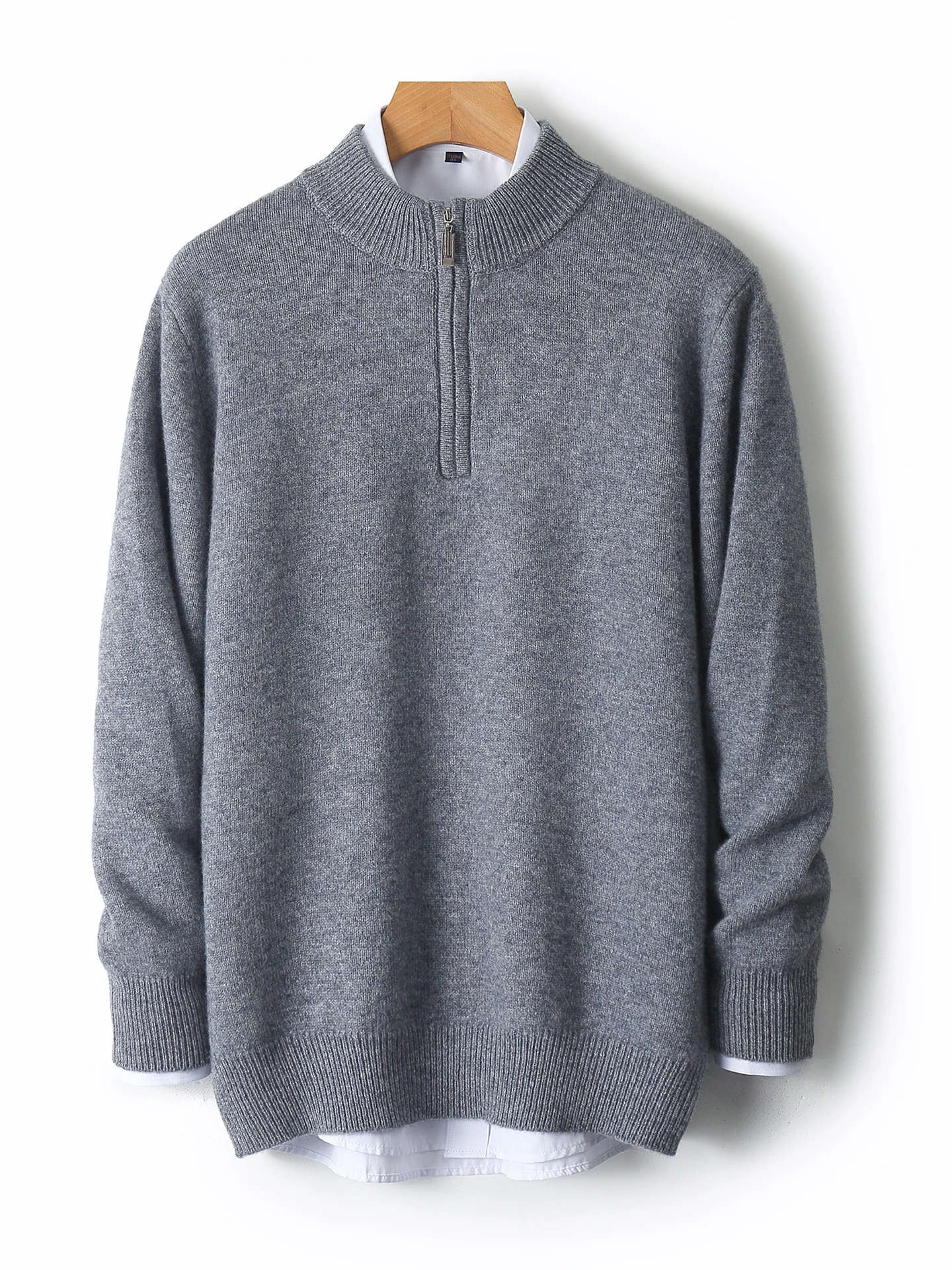 Classic Autumn Winter Man Sweater Smart Casual 100% Merino Wool Knitwear Thick Pullover Long Sleeve Clothing Tops Men's Jumper