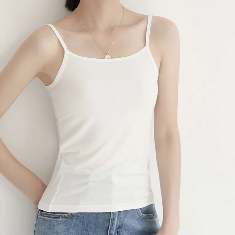 Factory Direct Sales Spring and Summer All-Matching Tank Top Women's Simple Solid Color Slim Elastic Bottoming Shirt Wholesale D