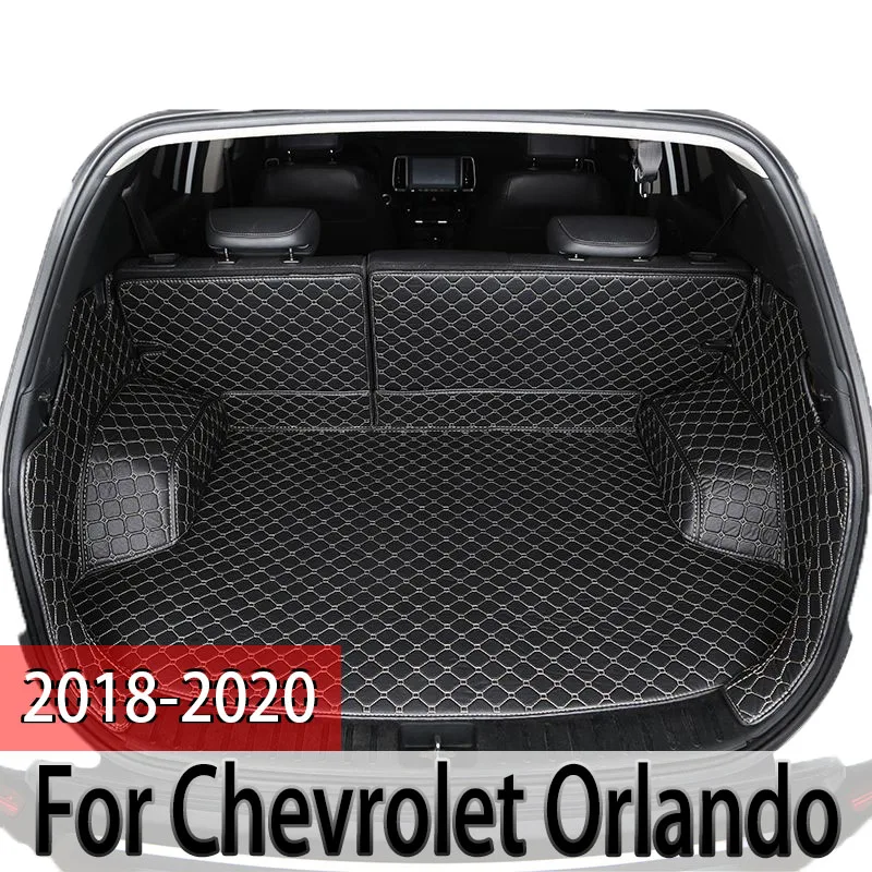 Tapetes de tronco de carro personalizados para Chevrolet Orlando, cobertura total, 7 assentos, detalhes interiores, acessórios de carro, 2018-2020