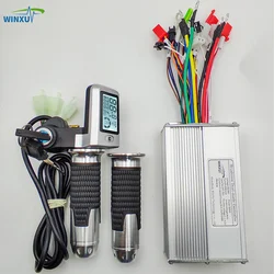 36V 48V 60V 500W 30A Brushless Motor Drive Universal Controller with LCD Speed Mileage Battery Display 3-Speed Throttle for bike