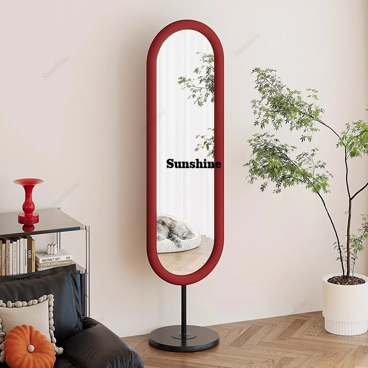 

Light luxury high-end bedroom full-body mirror retro wind vertical full-length mirror