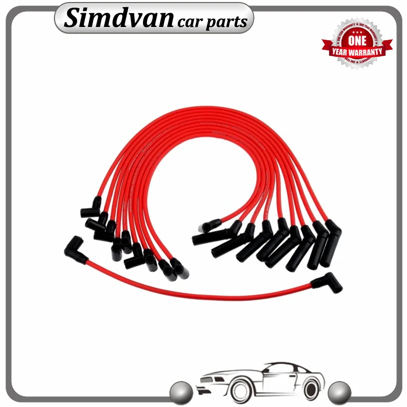 10 قطعة 10.5 مللي متر سباق أسلاك الإشعال لفائف شرارة التوصيل الأسلاك لفورد F-150 1979-1995 5.0L 5.8L SBF M-12259-C301 M12259C301 JDMSPEED