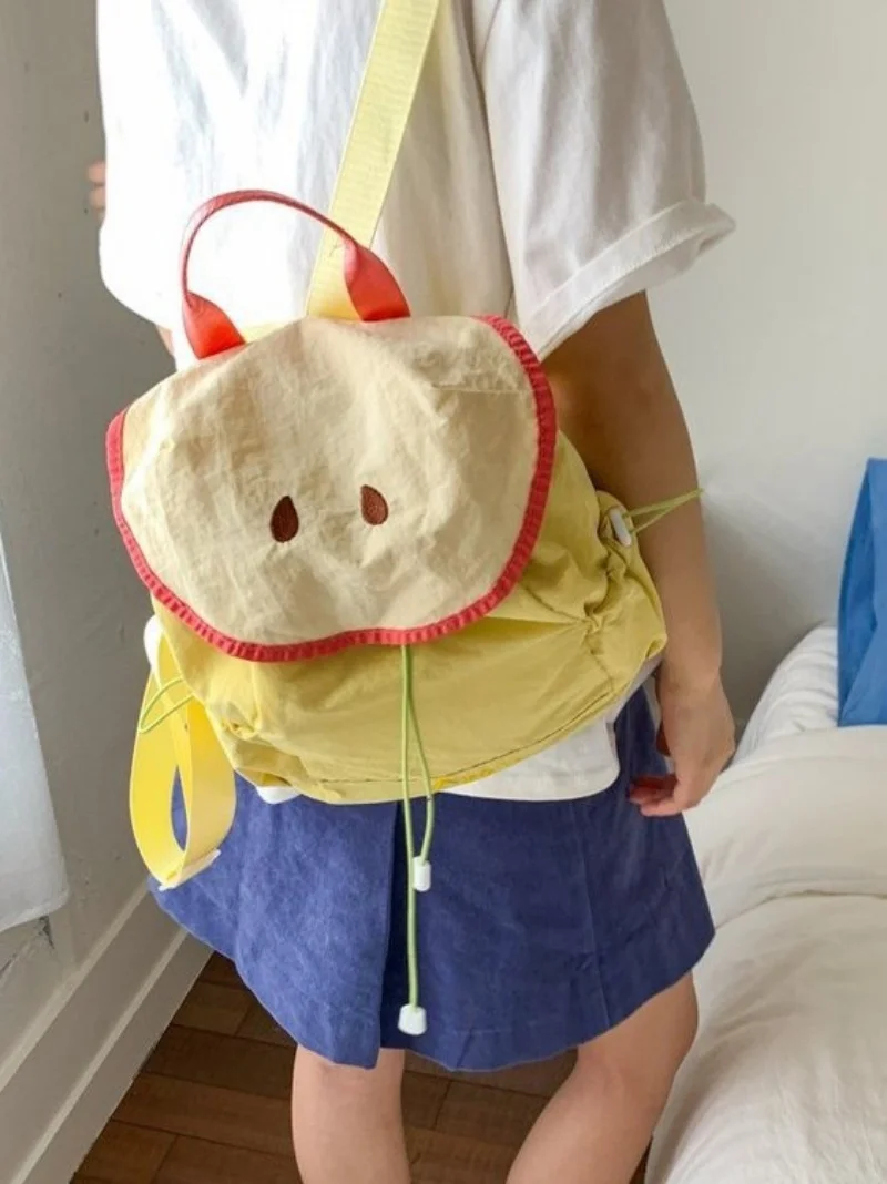 Small niche design backpack, fruit college style girl's personality, simple and large capacity student backpack
