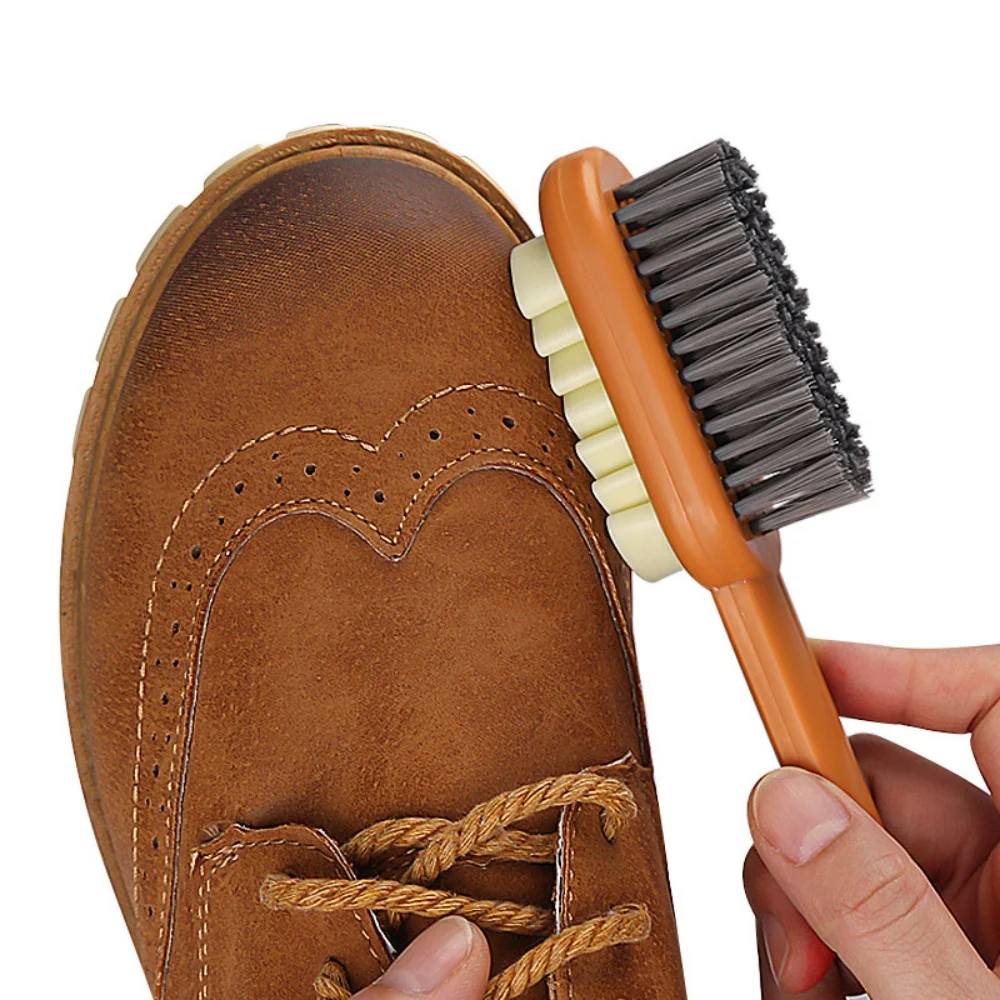 Long Handle 2 Sided Suede Cleaning Brush Shoes Stain Dust Cleaner Sneakers Shoe Brush Boot Cleaner Suede Rubber Brush Shoe Care