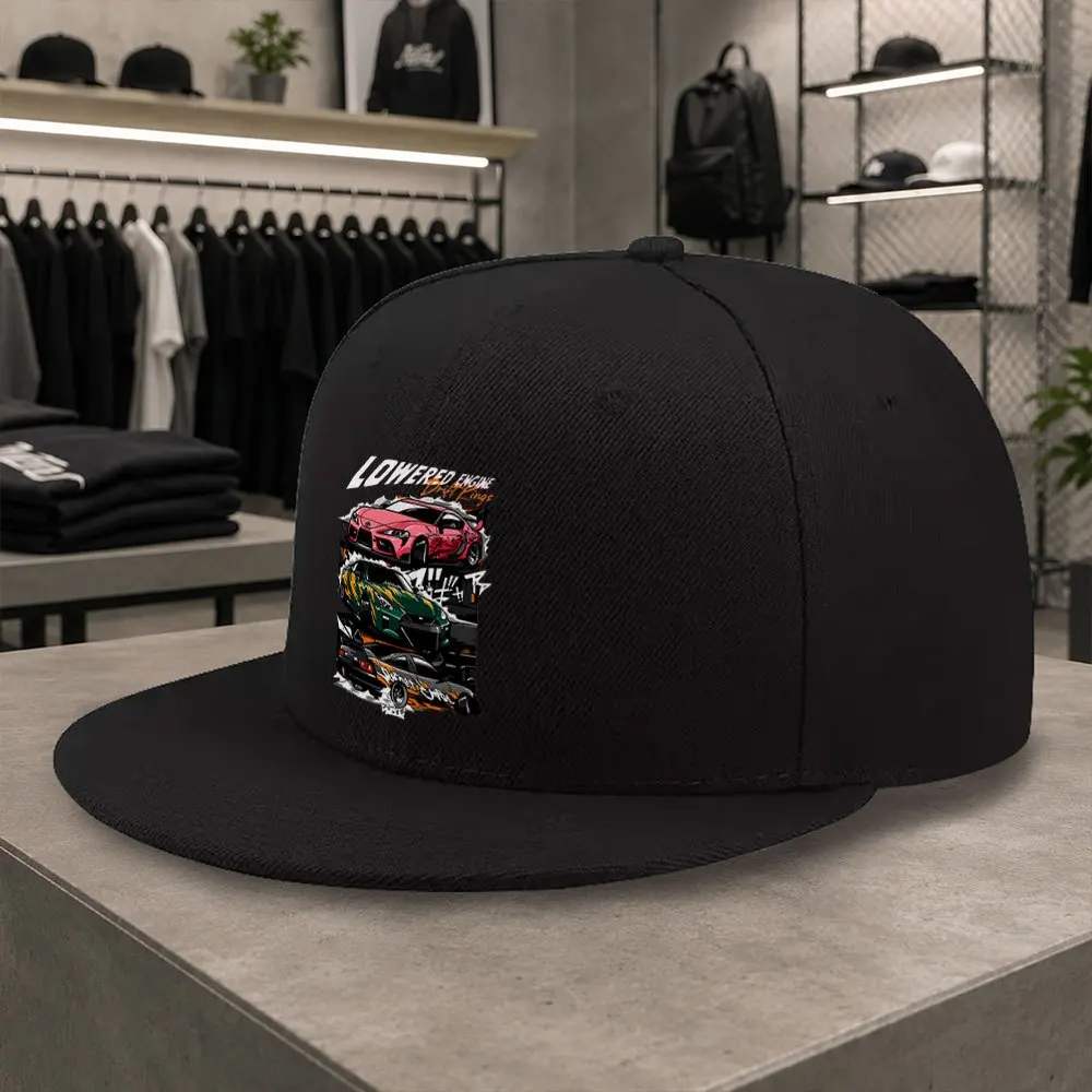 Unisex Duckbill Baseball Cap with Drift Racing - Adjustable Flat Brim Hip-Hop Hat Suitable for Streetwear, Outdoor, & Gifts | Li
