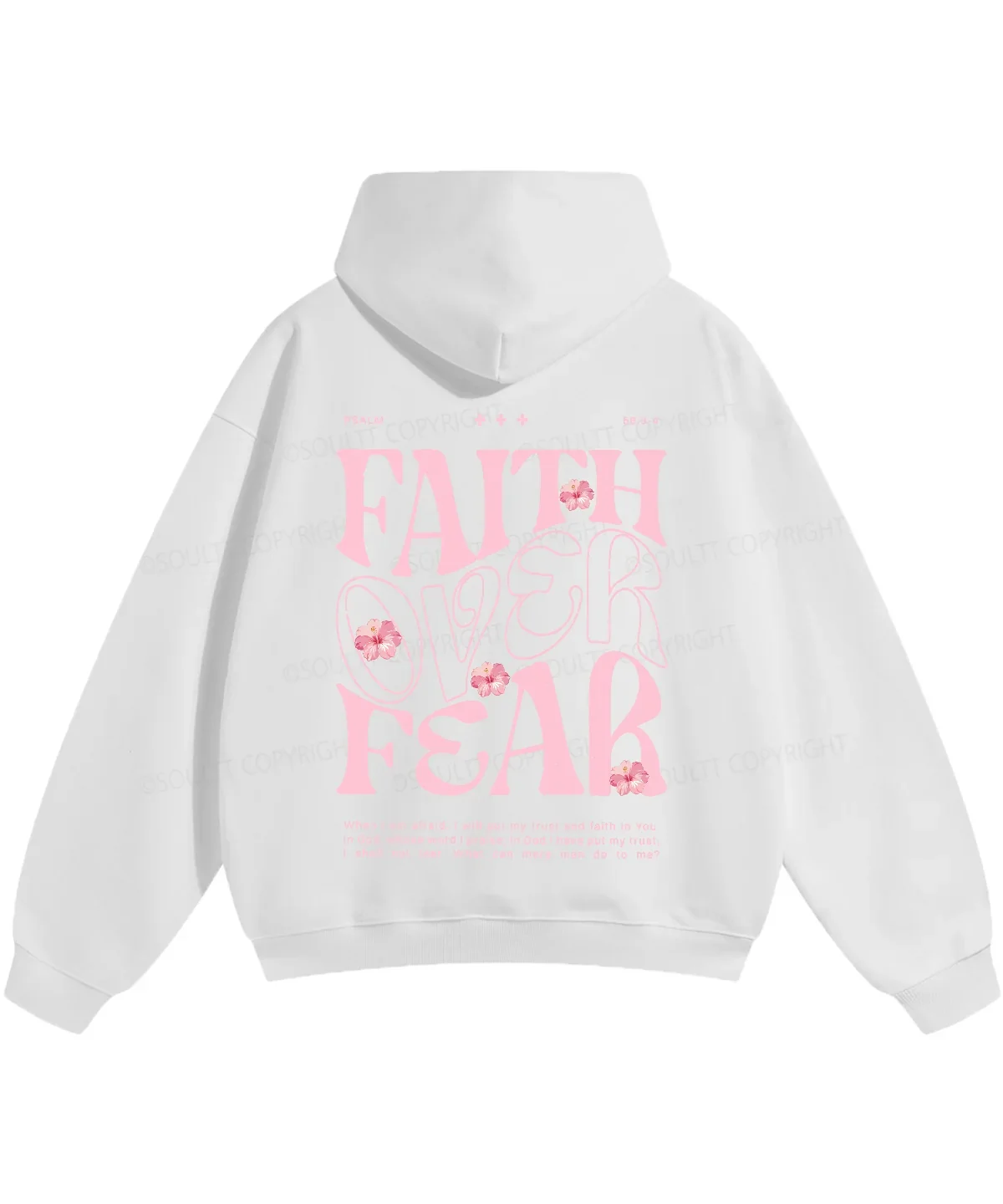 FAITH OVER FEAR Y2K Printed Hoodies Harajuku Christianity Psalm Streetwear Men Women Clothing Loose Fall Fleece Hooded Pullover