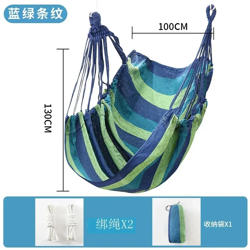 New Comfortable Canvas Hammock Chair Durable Indoor/outdoor Swing Seat for Garden, Patio, Camping, Home Leisure Colorful Stripes