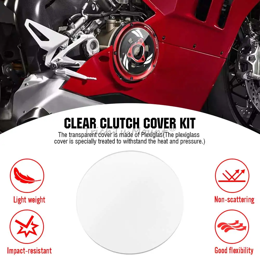 Motorcycle Clear Engine Clutch Cover Pretector Compatible with DUCATI MULTISTRADA V4 2021 2022 2023 2024 2025