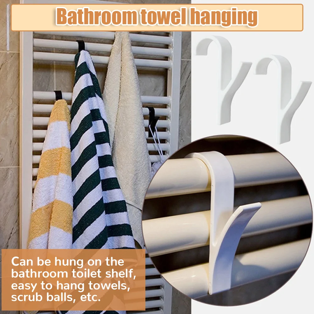 4pcs Hanger for Heated Towel Radiator Rail Bath Hook Holder Clothes Hanger Bathroom Drying Towel Scarf Rack Coat Holders