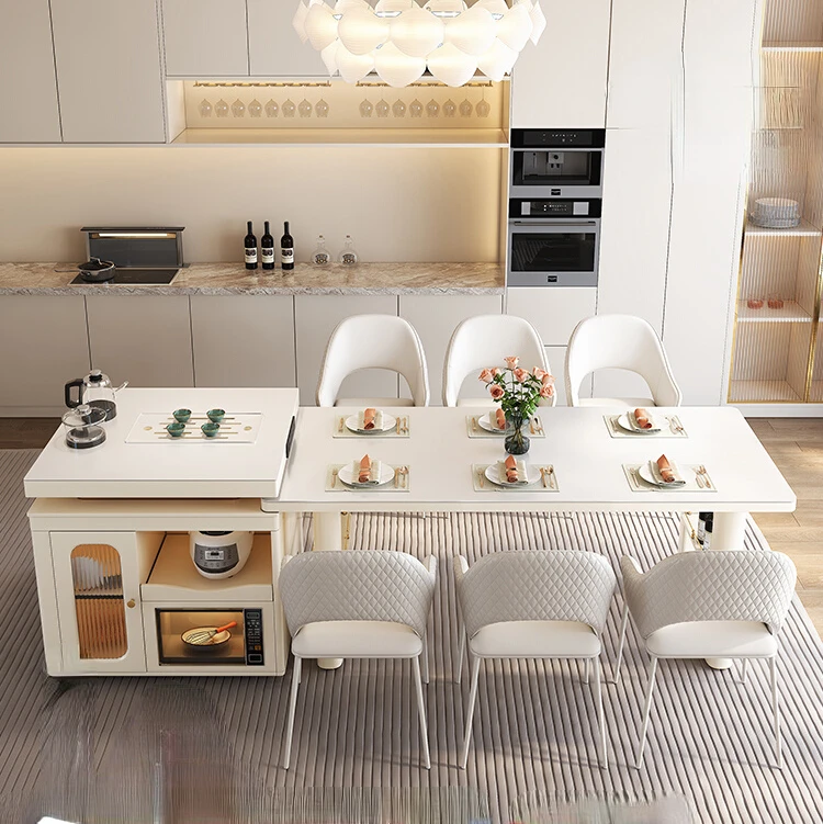 Cremefarbener Wind Rock Plate Insel tisch mit einem Stück drehbar