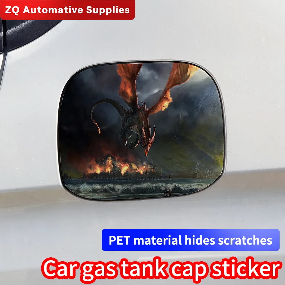 

Cool Dragon Car Sticker Refueling Cap Fuel Tank Cap Cover Waterproof Sunscreen Sticker Decoration Car Body Stickers Accessories