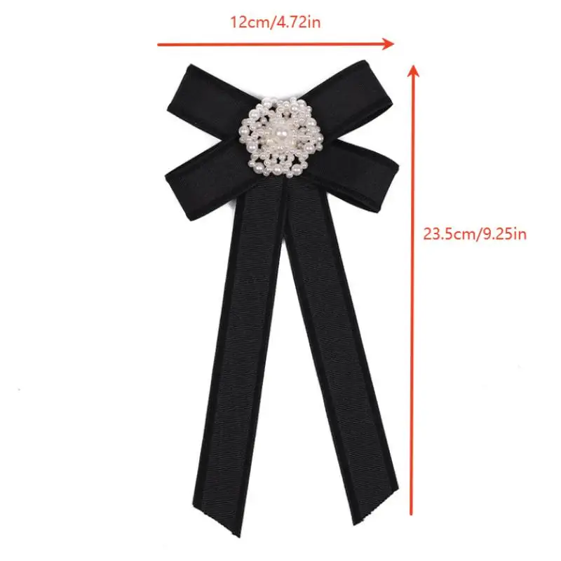 الحد الأدنى خمر الشريط ربطة القوس فيونكة بروش الحداد الصدار للنساء دعوى قميص طوق دبابيس ربطة العنق مجوهرات اكسسوارات #6