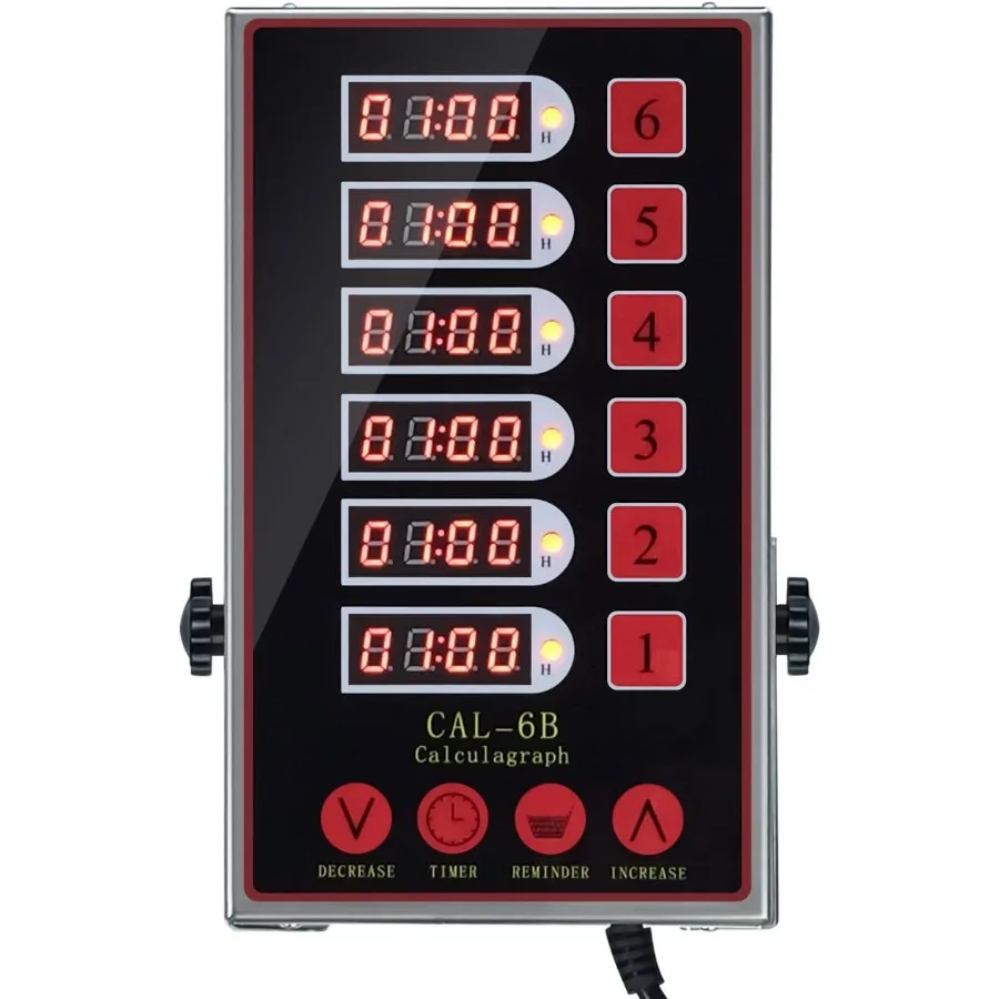 

6Channel Commercial Kitchen Timer with Stainless Steel LED Digital Display and Loud Alarm Reminder Function Ideal for Professio