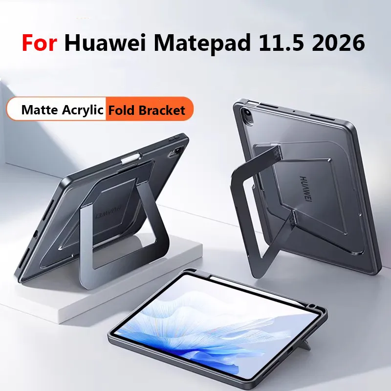 

For Huawei Matepad 11.5 2026 11.5 S 2025 2024 11.5-inch S Protective Case Anti-bending Acrylic Stacking Metal Bracket Flat Case