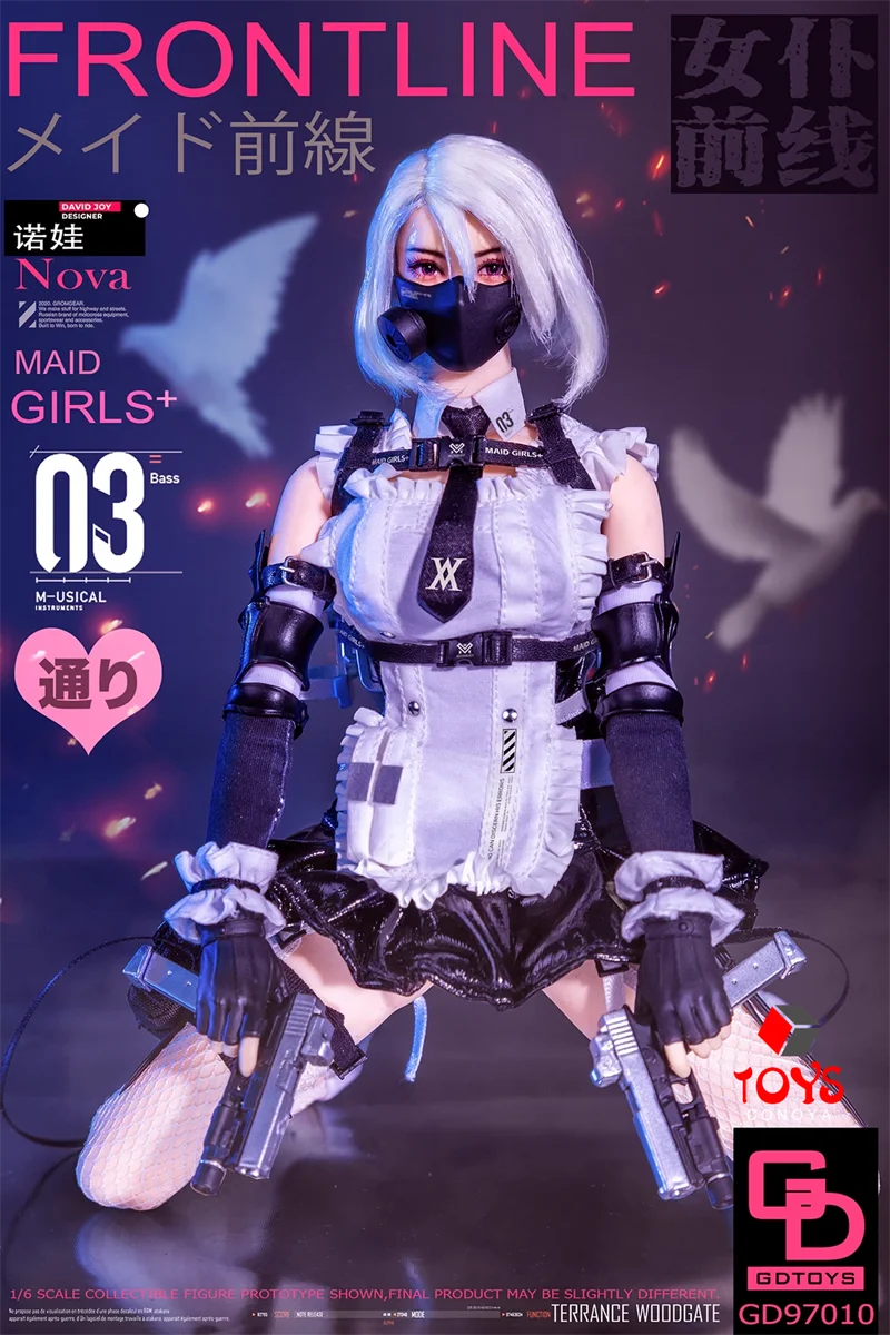 In Stock GDTOYS GD97010 1/6 Nova Action Figure Maid Girls Front Line 12'' Female Soldier Full Set Collectible Model Toy