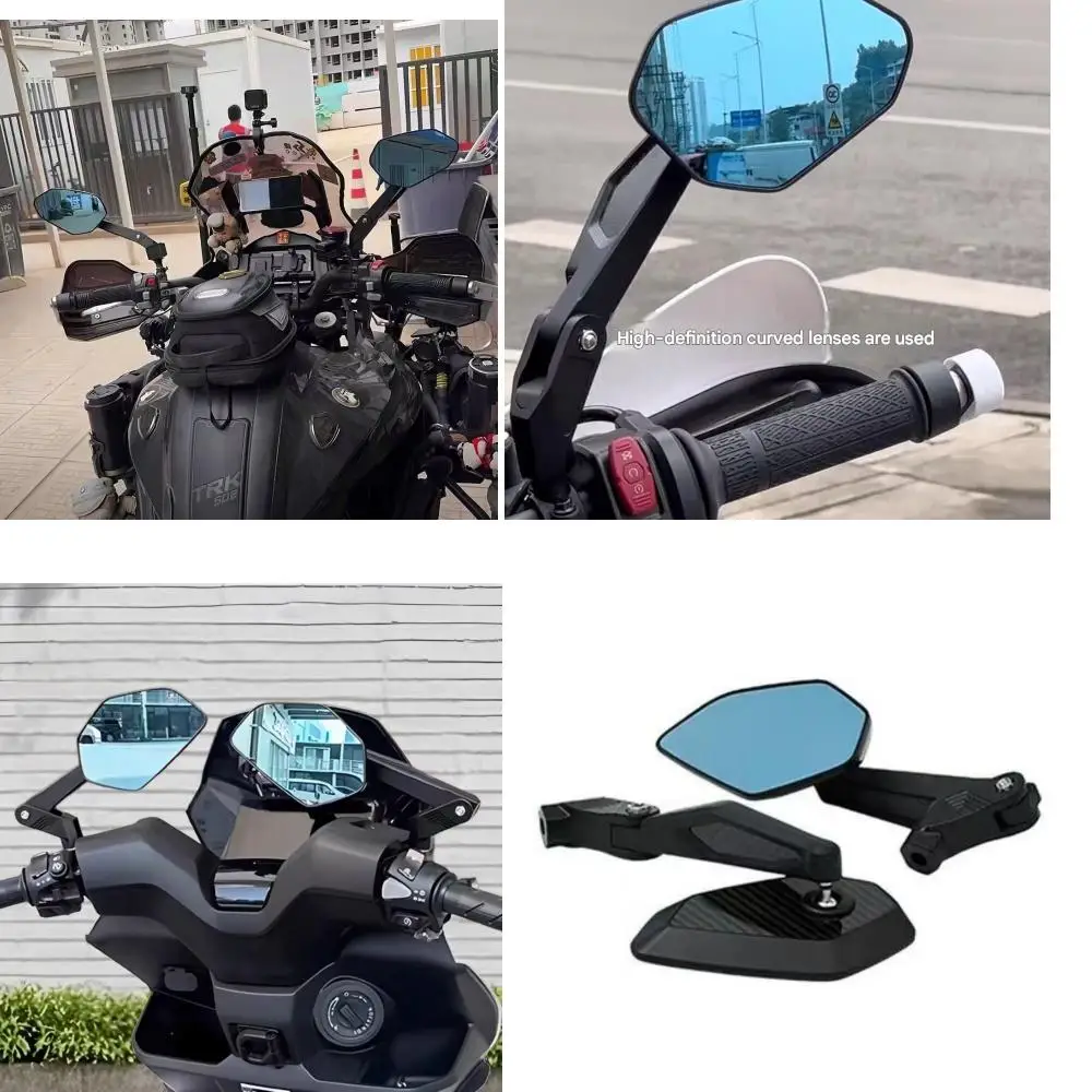 Compatible with Benelli TRK552 and TRK552X: Carbon fiber folding wide-view blue light rearview mirror accessories