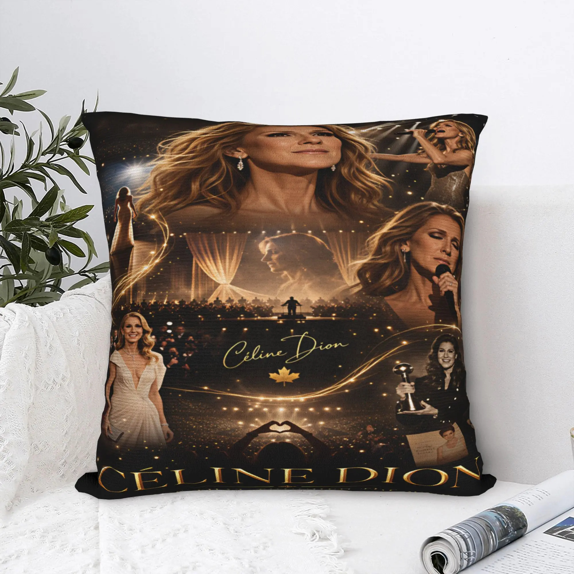 Celines Dions Paris 2026 Pillow Case  Funny Pillow Cover Square Pillowcases For Sofa Home Decoration