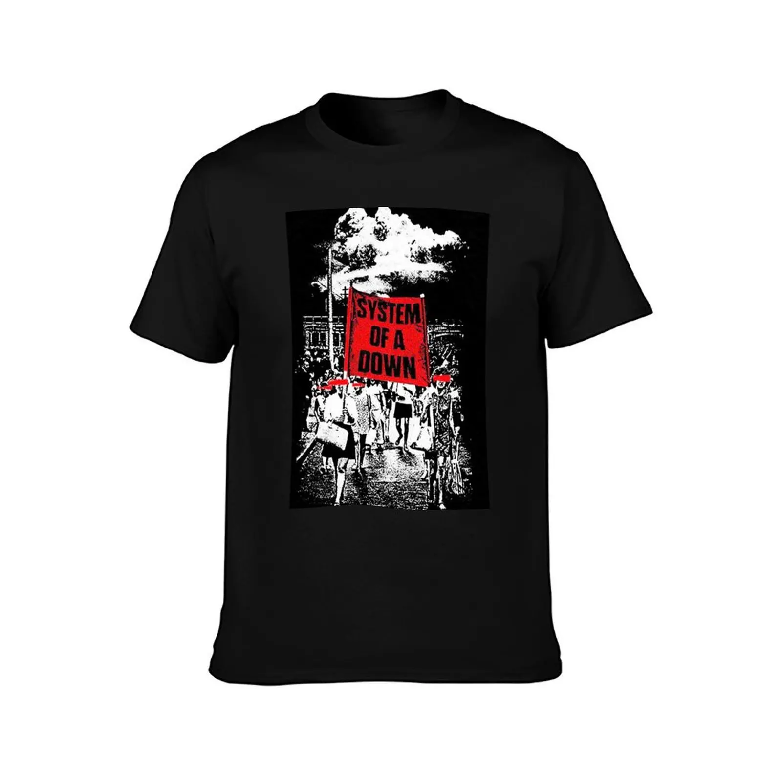 @march down system of banner Hitam T-Shirt Regular Fit Plain Tee Shirt