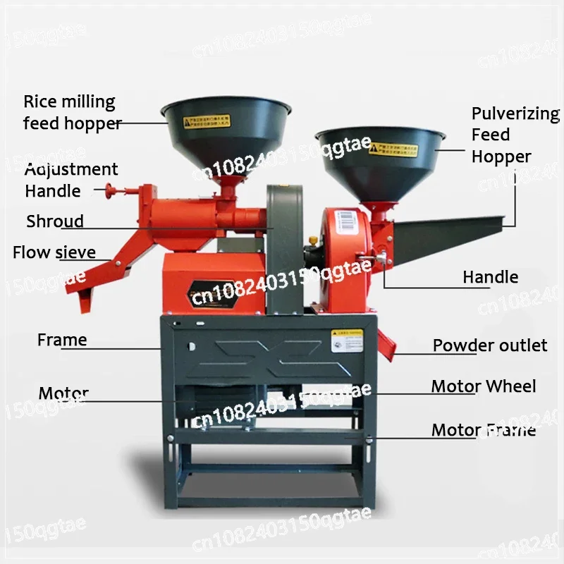 Electric Farm Combined Rice Husk Mill Grinder Machine Rice Flour Milling Crushing Machines Rice Paddy Peeling and Dehulling