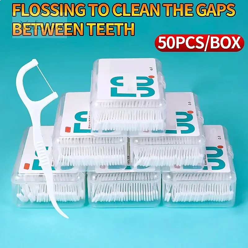 150pcs Dental Floss Plastic Toothpicks Disposable Interdental Cleaner Oral Care Polymer Fine Smooth Floss Pick Box