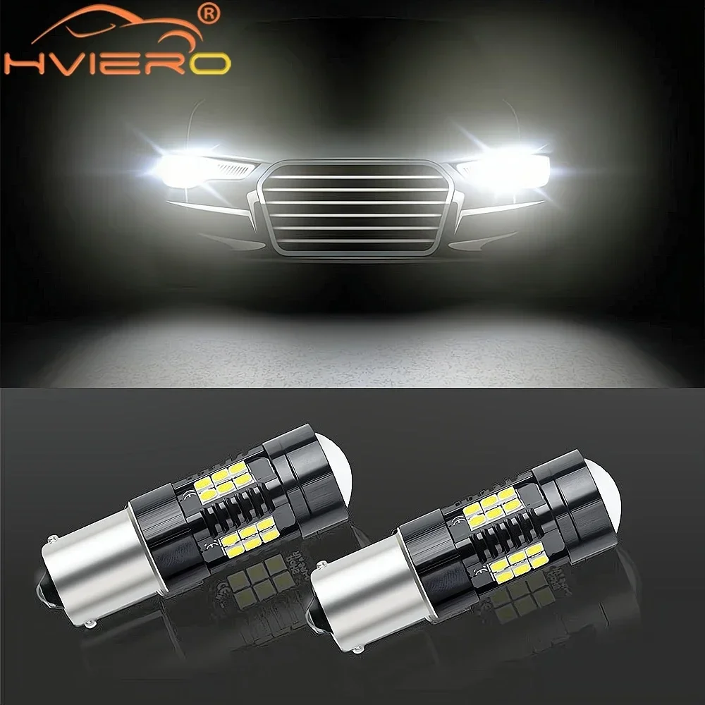 2Pcs R5W License Plate Additional Brake Light Lamp 1156 3030 21SMD Car Led Packing Trunk Auto Stroke Reversing Product Accessori