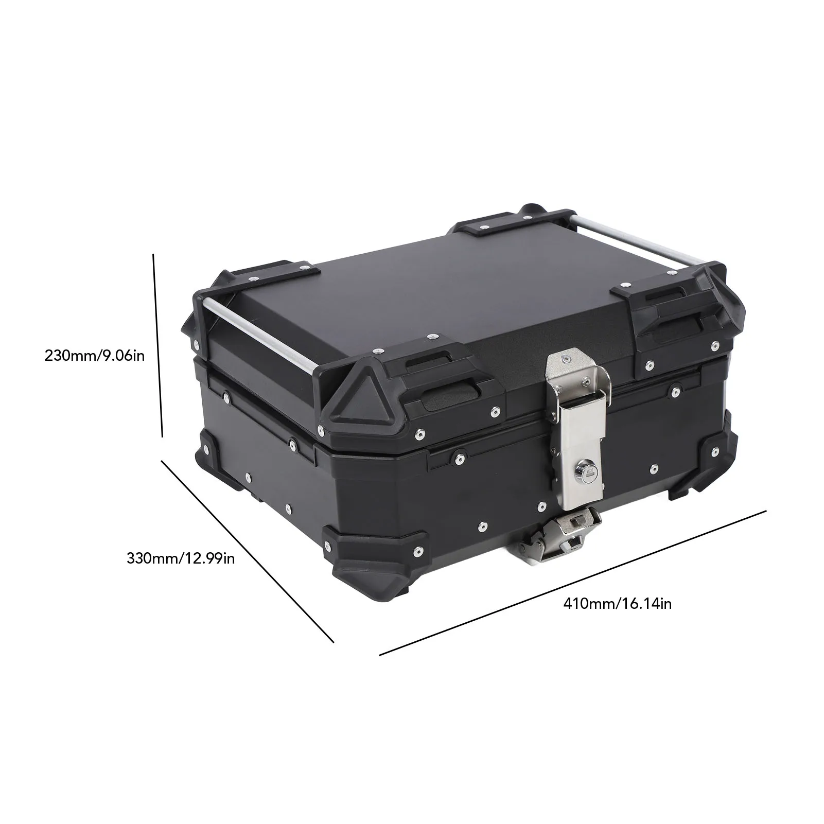 Motorcycle Top Box  Fit Anti Theft Rear Top Case Shockproof Reflective Strip 25L with Safety Lock for Helmet Luggage