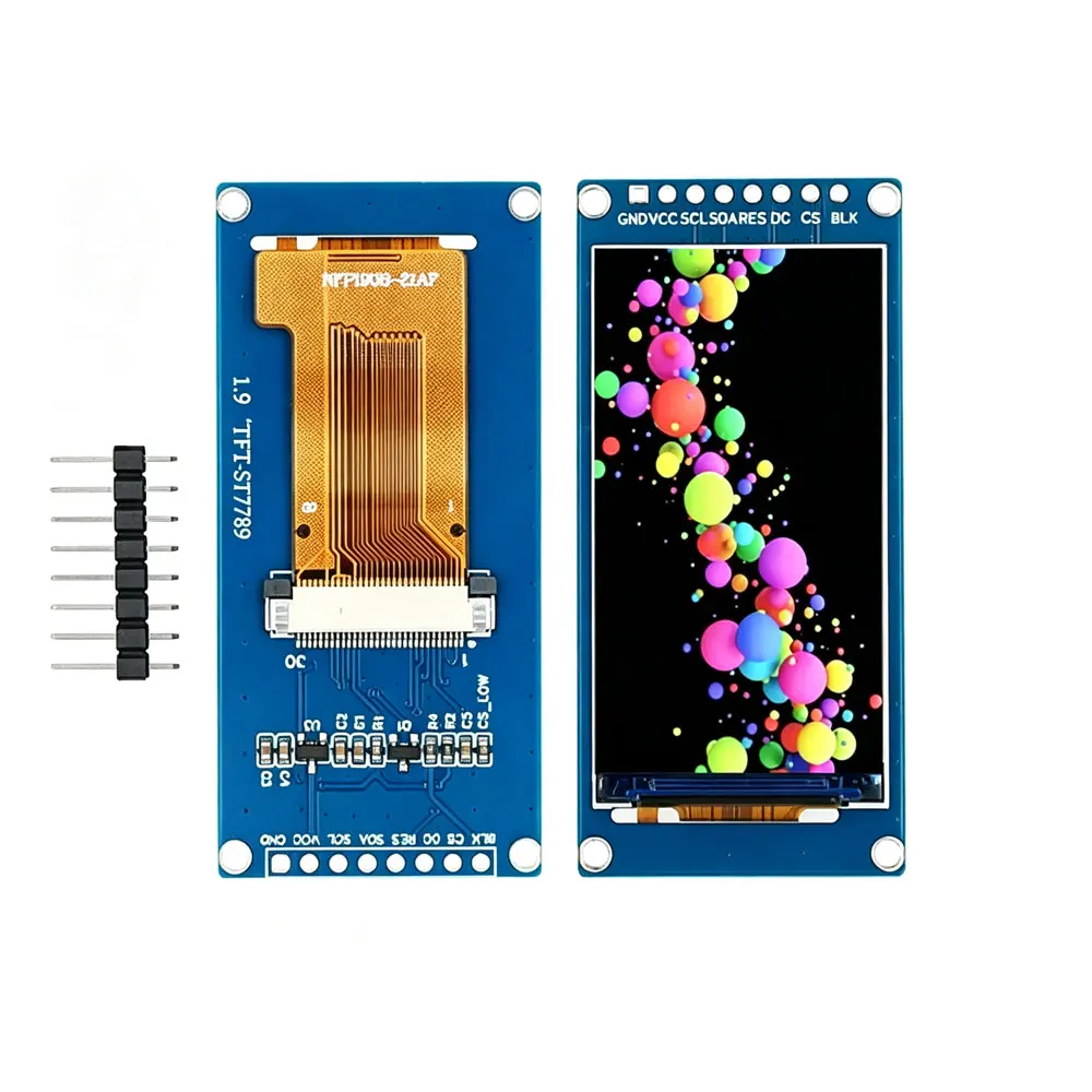 1.9 Inch IPS Full Angle TFT Display Screen LCD Screen Color Display Module SPI Serial Port High-definition 170x320 ST7789