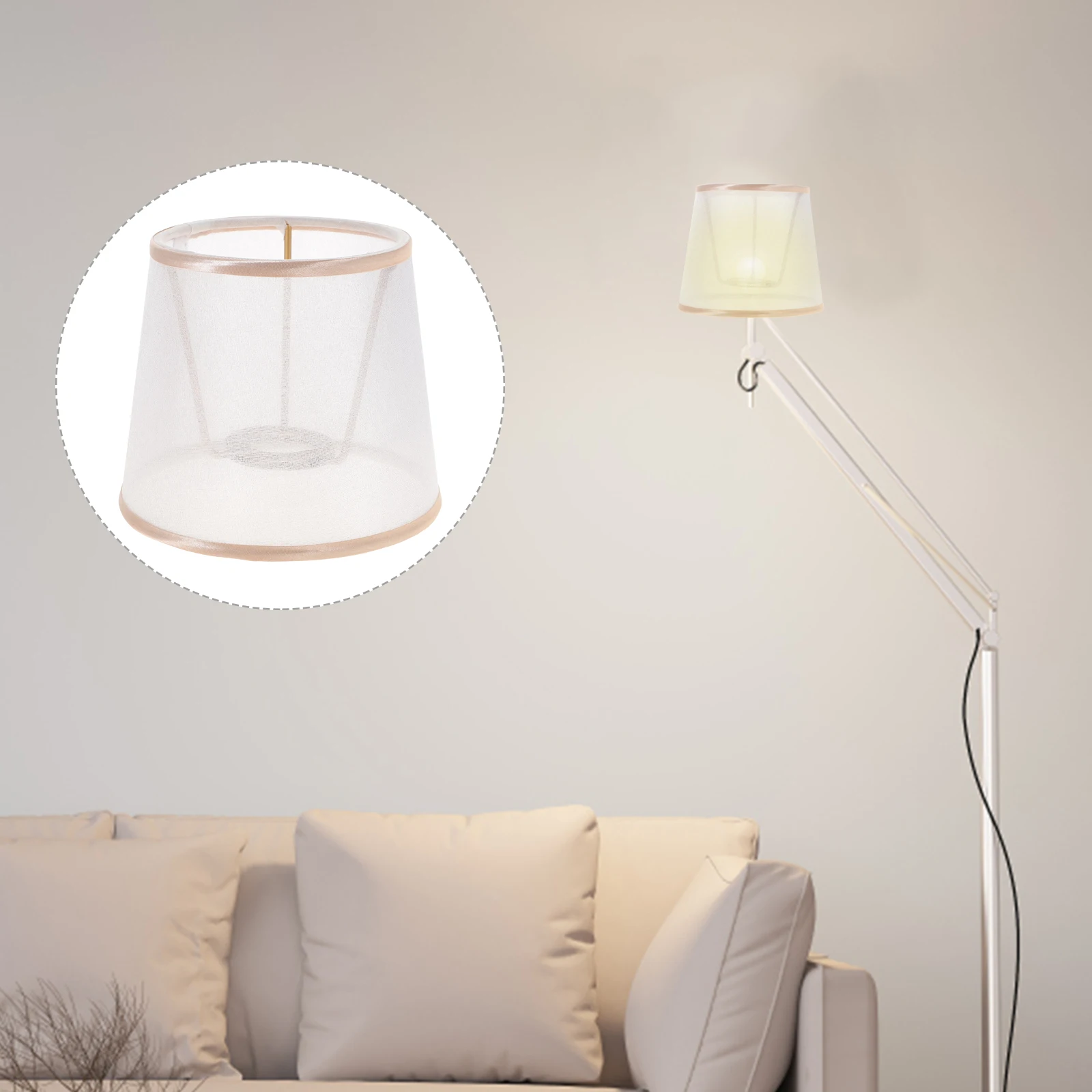

Transparent Fabric Lamp Shade 13 5cm Bottom Crystal Chandelier Bedside Table Wall Hanging Light Covers Durable