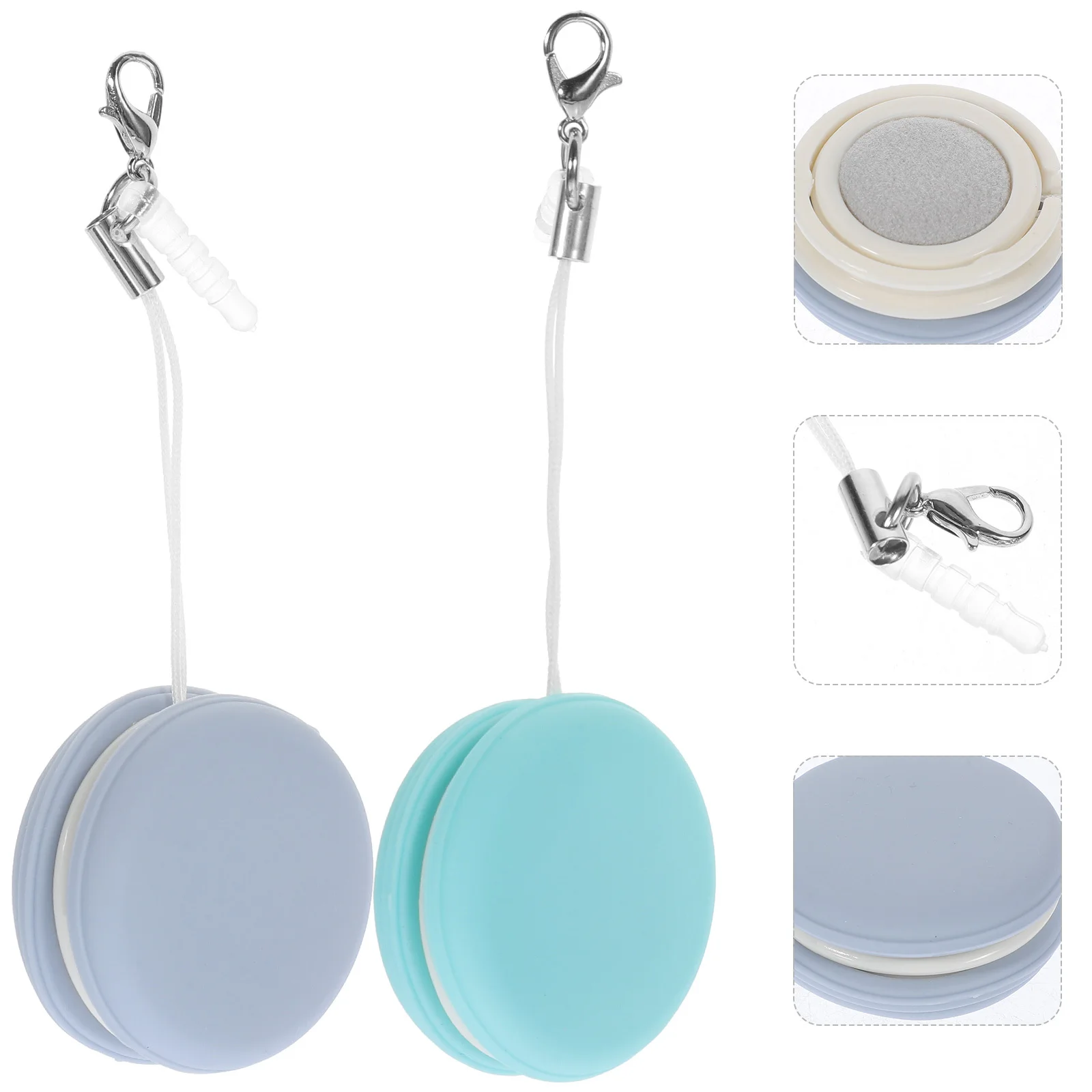 

2Pcs Portable Phone Screen Cleaner Circular Cloth for Fingerprints Removal Hangable Design for Smartphones Convenient Use