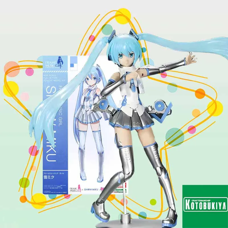 

High quality KOTOBUKIYA FAG FRAME MUSIC GIRL SNOW MIKU Anime Action Figure Assembly Model Toys Collectible Model Ornaments Gifts