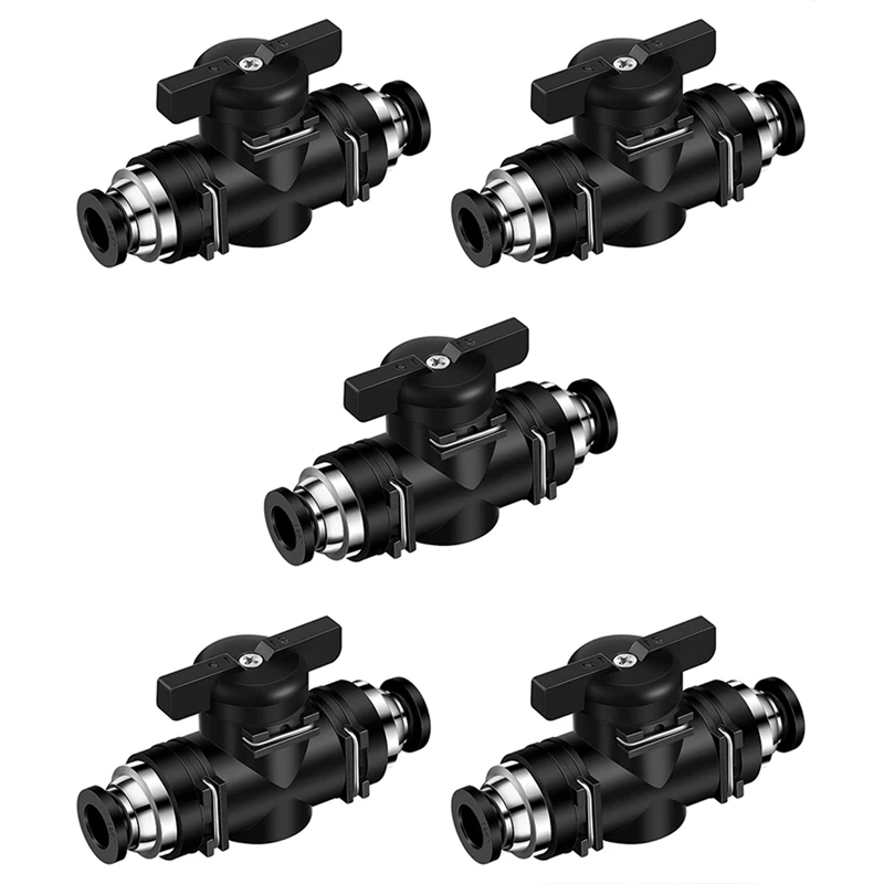 10X Pneumatic Ball Valve Push To Connect Fittings Ball Valve Air Flow Control Valve Air Fittings Straight Quick Connect