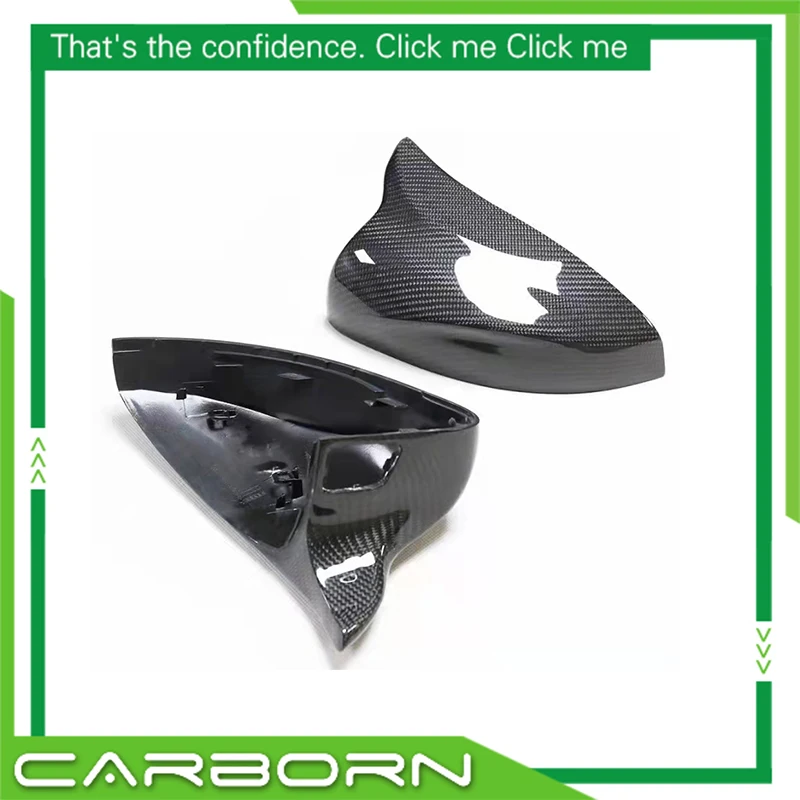 

For Audi A3 S3 RS3 2014 15 16 17 18 19 Real Carbon Fiber OEM/OX Horn Look Add On/Replace Side Mirror Cap Covers W/WO Lane Assist