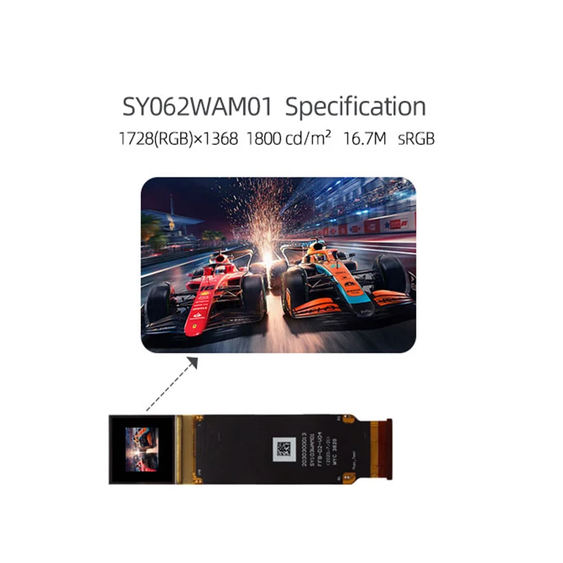0.62 Inch SY062WAM01 Micro OLED Display Module 1728x1368 High Brightness with Driver Board for AR VR