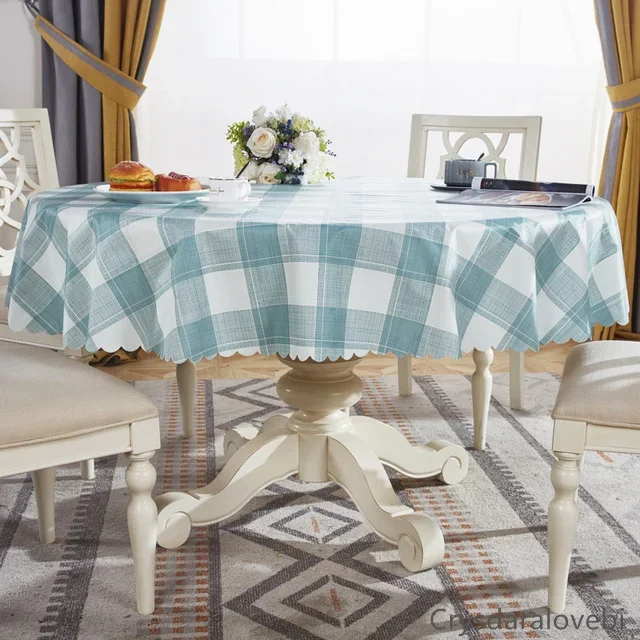 Waterproof Round Table Cloth PVC Table Cover Oil-proof European Household Round Plastic Tablecloths