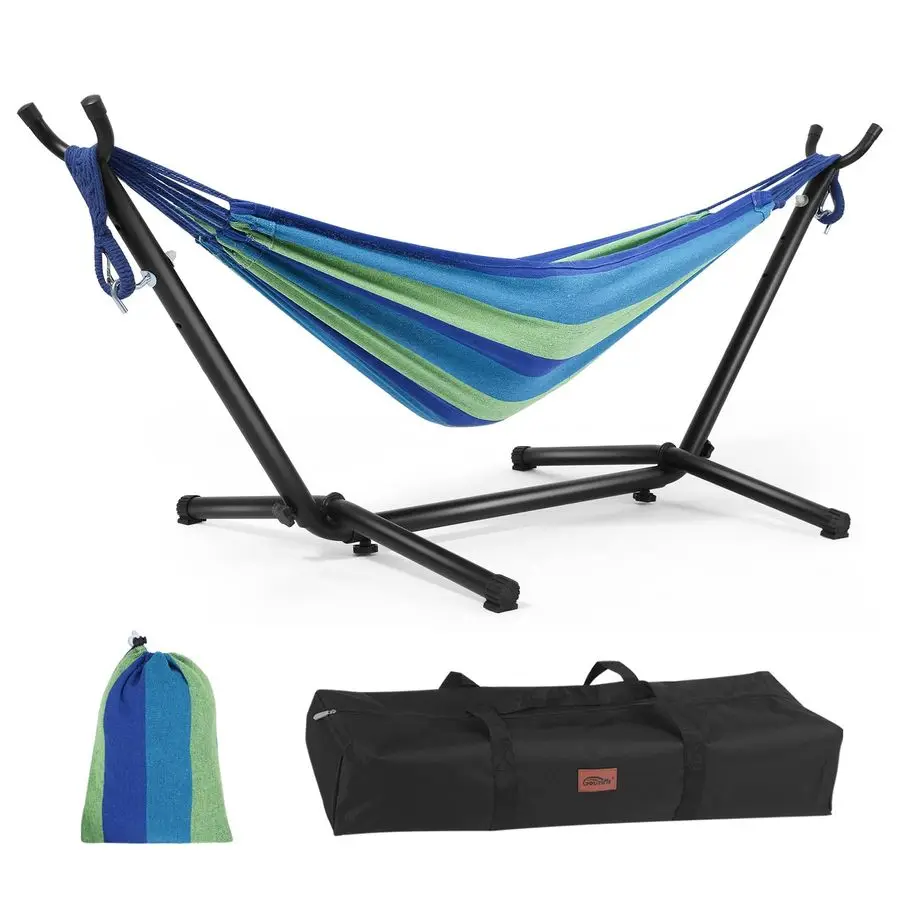 

Kids Hammock with Stand,Childs Hammocks Frame Holder Base with Portable Carrying Bag for Indoor,Outdoor,Patio,Deck,Yard,Beach Bl