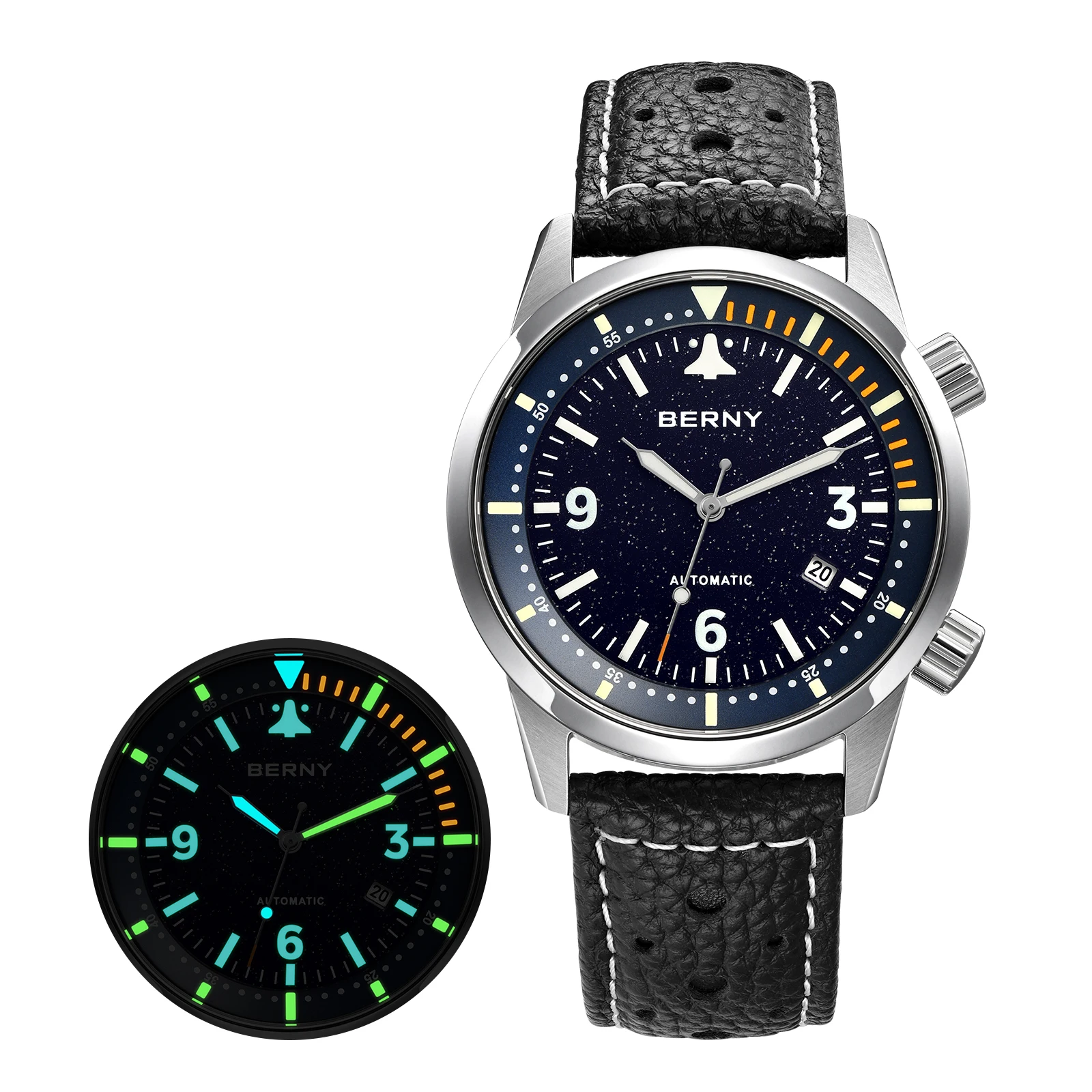 BERNY Automatische Herrenuhren, Top-Qualität, 20 ATM, 316L, leuchtender Saphir, AR-Beschichtung, Original ST1612, luxuriöse, modische Herren-Armbanduhr